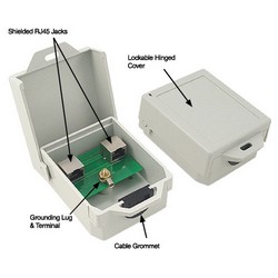 户外级6类10/100/1000Base-T气体放电管6类避雷器，RJ45插座的图片