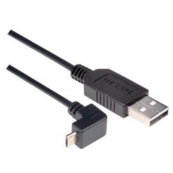 直角型USB线缆，直通A型公头/上出线Micro-B公头，2米的图片