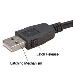 USB A型耦合器线缆，穿壁式A母头/自锁型A公头，36英寸（0.9米）的图片