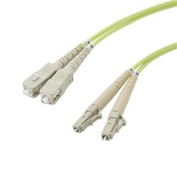 OM5 50/125 多模光纤光缆，双 SC / 双 LC，3.0m 带 OFNR Zipcord 护套的图片
