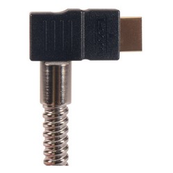 带以太网功能直角型金属铠装HDMI 线缆，公头/公头，1米的图片