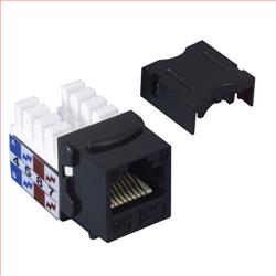 超5类Keystone插座，110/RJ45 EIA568A/B，黑色的图片