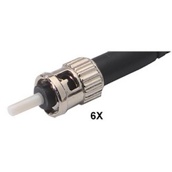 6芯光纤带，MPO公头/6条ST扇出，OM3 10G 50/125多模，OFNR护套，天蓝，0.5米的图片
