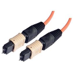 MPO w/ pins to MPO w/ pins, 6 Fiber Ribbon, OM1 62.5/125 Multimode, OFNR Jacket, Orange, 3.0m的图片