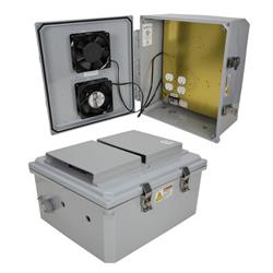 14x12x06 Polycarb Weatherproof NEMA 3R Encl, 120VAC MNT PLT, Solid State Pwr Svr Cntrl Fans Drk Gray的图片