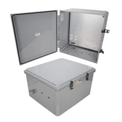 18x16x10 Polycarb Weatherproof NEMA 4X Enclosure, 120VAC Mount Plate Mech Thermostat Heat Dark Gray的图片