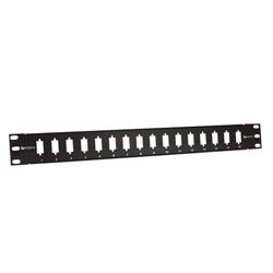 1.75×19英寸（4.4×48.3厘米）空白配线架，带16个通用DB9/HD15/HDMI开口，黑的图片