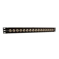 1.75" (1U) Panel, 16 N-type 50 Ohm Couplers installed的图片