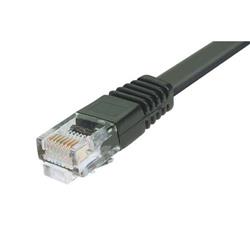 Category 5E Flat Patch Cable, RJ45 / RJ45, Black, 2.0 ft的图片