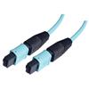 MPO w/o pins to MPO w/o pins, 12 Fiber Ribbon, OM4 100G 50/125 Multimode, LSZH Jacket, Aqua, 10.0m的图片