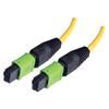 MPO w/o pins to MPO w/o pins, 6 Fiber Ribbon, 9/125 Singlemode, OFNR Jacket, Yellow, 1.0m的图片