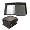 14×12×7英寸（35.6×30.5×17.8厘米）UL®认证NEMA-4X级防风雨接线盒，带窗盒盖，黑，带空白铝制安装板的图片
