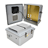 14x12x06 Polycarb Weatherproof NEMA 3R Enclosure, 120VAC Mnt Plate Mech Thermostat 85F Fan Dark Gray的图片