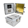 14x12x06 Polycarb Weatherproof NEMA 3R Enclosure, 120VAC Mnt Plate Solid State Therm Fan Dark Gray的图片