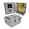 14x12x06 Polycarb Weatherproof NEMA 3R Encl, 120VAC Mount Plate Mech Therm Heat & 85F Fan Dark Gray的图片