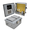 14x12x06 Polycarb Weatherproof NEMA 3R Enclosure, 120VAC Mount Plate Adjustable Heat & Fan Dark Gray的图片