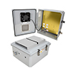 14x12x06 Polycarb Weatherproof NEMA 3R Encl, 120VAC Mnt Plate Solid State Therm Heat & Fan Dark Gray的图片