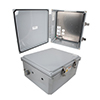 14x12x06 Polycarb Weatherproof NEMA 4X Encl, 240VAC Univ Outlet Mnt Plate, MECH Therm Heat Dark Gray的图片