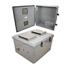 18x16x10 Polycarbonate Weatherproof NEMA 3R Enclosure, Modified Base Vented Lid Dark Gray的图片