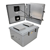 18x16x10 Polycarb Weatherproof NEMA 3R Encl, 120VAC Mount Plate Solid State Thermostat Fan Dark Gray的图片