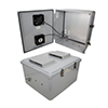 18x16x10 Polycarb Weatherproof NEMA 3R Enclosure, 120VAC Mnt Plate Mechanical Thermostat Fan Drk Gry的图片