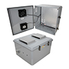 18x16x10 Polycarb Weatherproof NEMA 3R Encl 120VAC Mnt Plt Mech Therm Heat & 85F Turn on Fan Drk Gry的图片