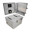 18x16x10 Polycarb Weatherproof NEMA 3R Encl, 120VAC Mnt Plate Solid State Therm Heat & Fan Dark Gray的图片