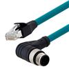 Category 5e M12 4 Position D code Double Shielded Industrial Cable, Right Angle M12 M / RJ45, 5.0m的图片